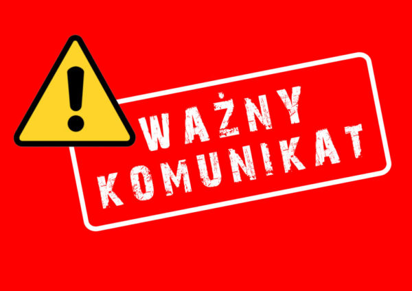 Uwaga !!! Ważny komunikat odnośnie zmiany nr konta